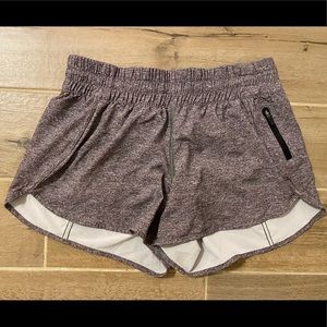 lulu lemon grey and black athletic shorts